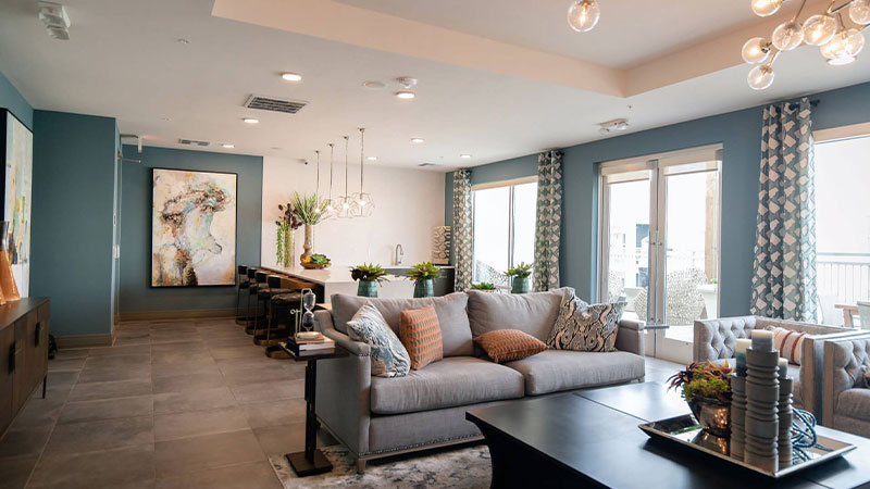 Modern living room styling from premium interior design projects Kolkata by InfraLuxury, featuring elegant seating and a contemporary layout.