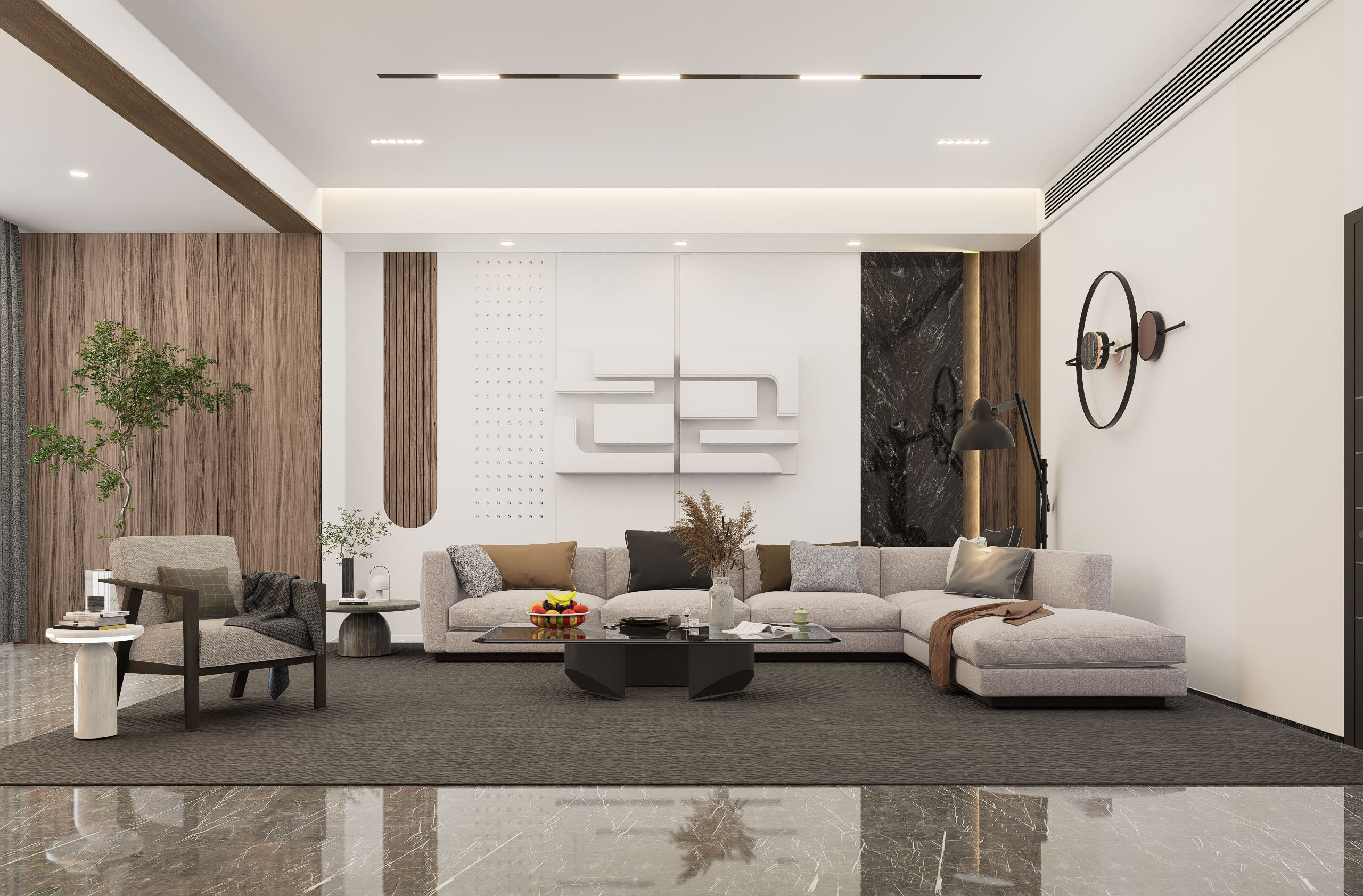 Elegant modern apartment showcase featuring premium Living Room Interior Design Services Kolkata by InfraLuxury.
